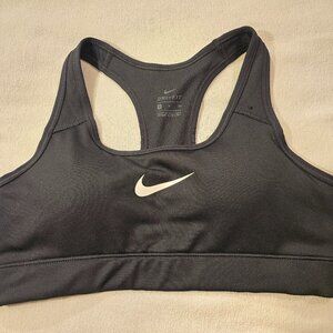 Nike Dri Fit Racerback Sports Bra Womens Size Small S Black GUC Athletic Swoosh.